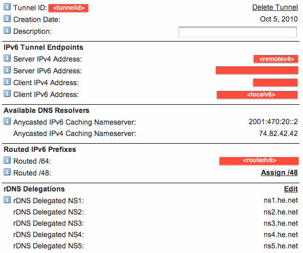 Tunnelbroker.net configuration page